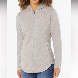 Grey Eddie Bauer Women's Radiator Fleece 2.0 Long Full Zip Jacket with Hood XL